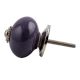 Purple Round Silver Fitting Ceramic Drawer Knob